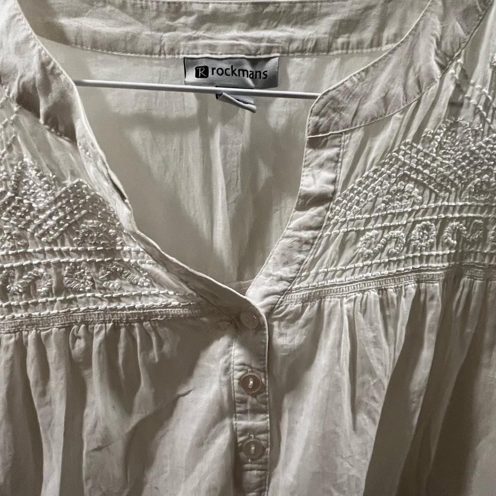 Rockman’s white Embroidered Women's Blouse